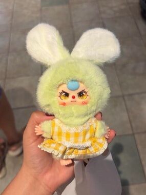 Baby Three Doll in Light Green with Yellow Dress